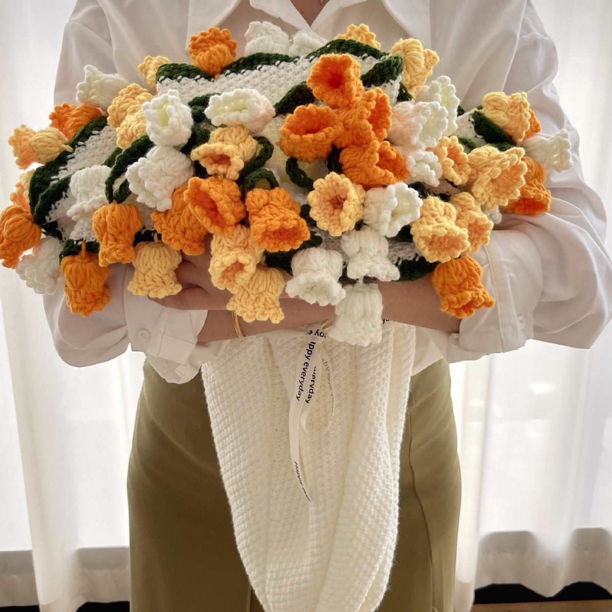 Hand-Knitted Rose Blanket - DIY Kit or Ready-Made Gift