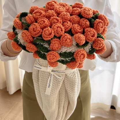 Hand-Knitted Rose Blanket - DIY Kit or Ready-Made Gift