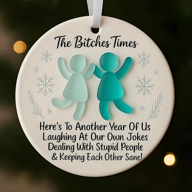 Funny Friendship Sea Glass Keepsake Ceramic Ornament
