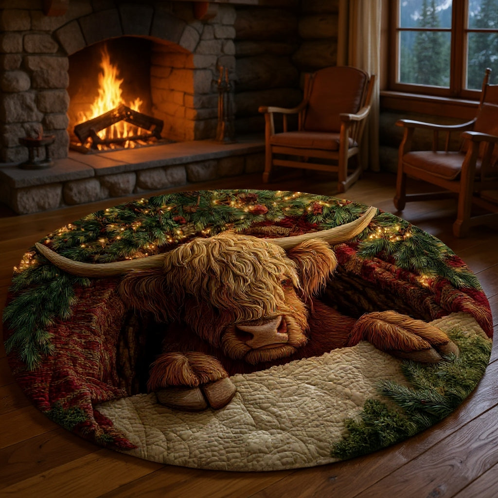 Farmstead Cow Round Rug - H560