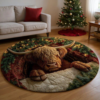 Farmstead Cow Round Rug - H560