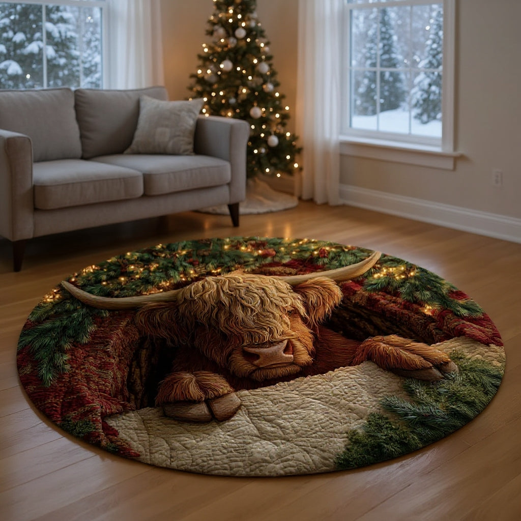 Farmstead Cow Round Rug - H560