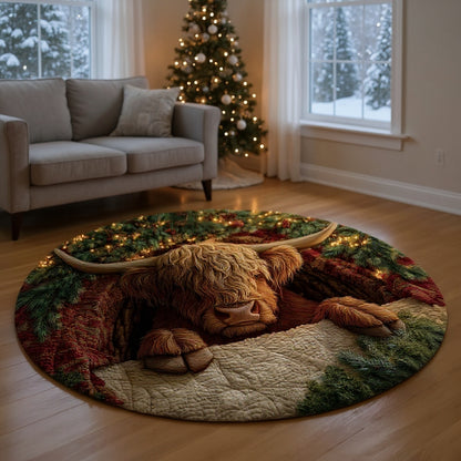 Farmstead Cow Round Rug - H560