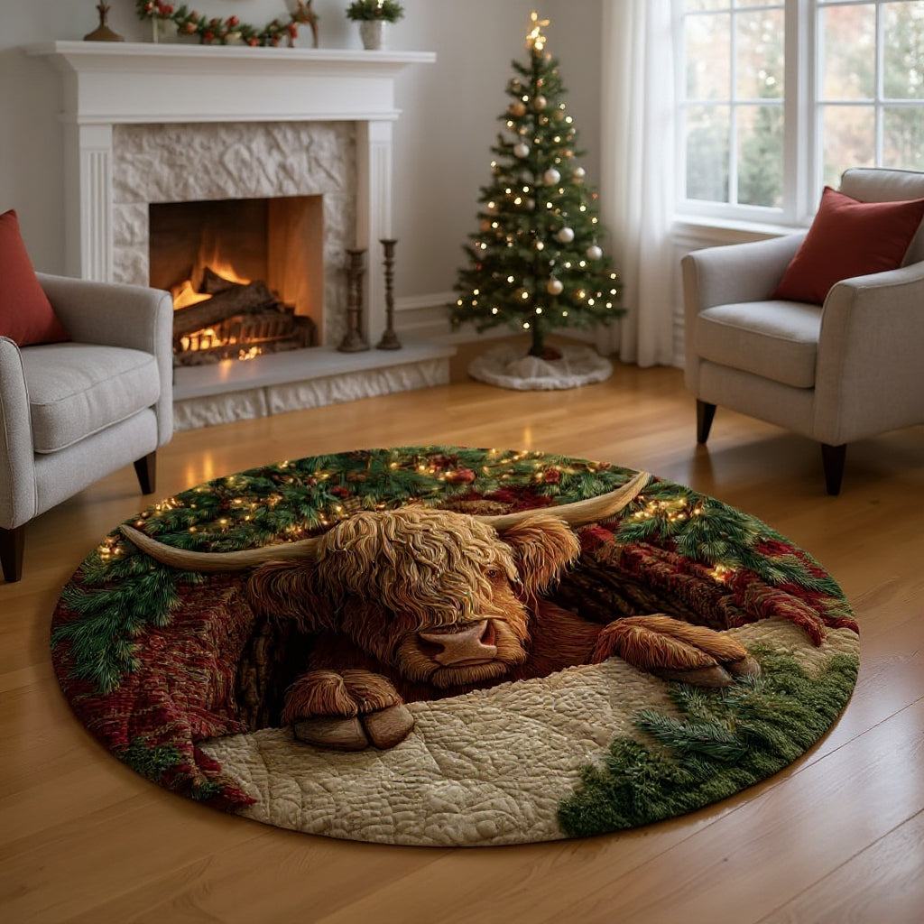 Farmstead Cow Round Rug - H560