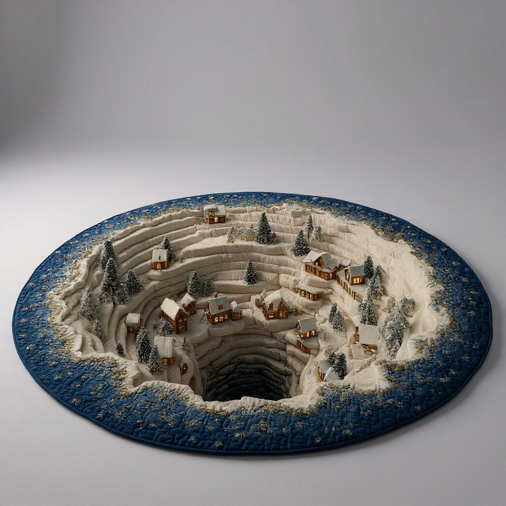 Christmas Village Canyon Round Rug - H563
