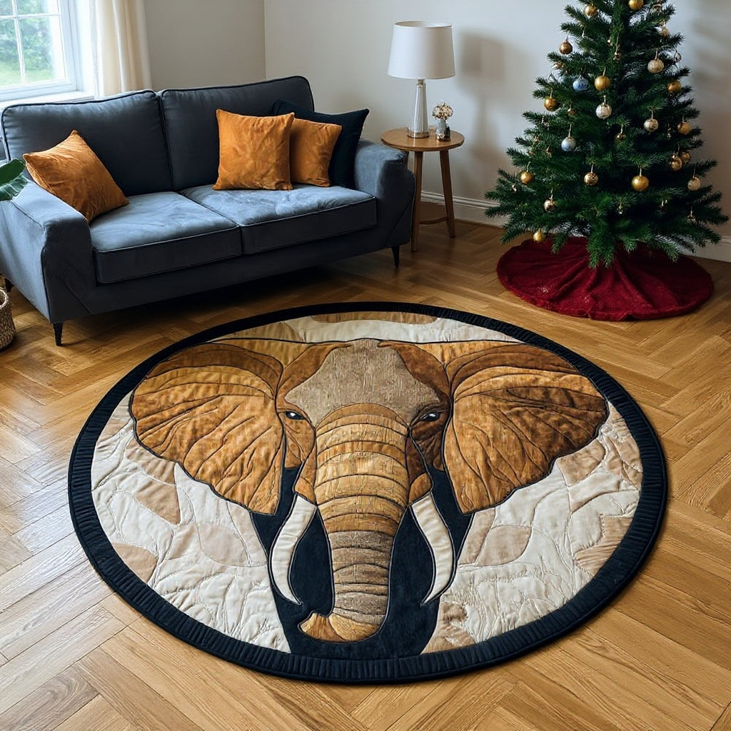 Wild Nature Elephant Round Rug - H564