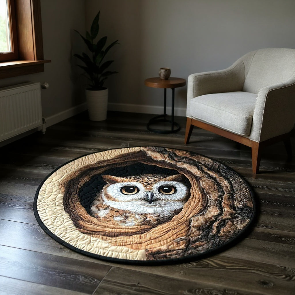 Woodland Watcher Owl Round Rug - H565