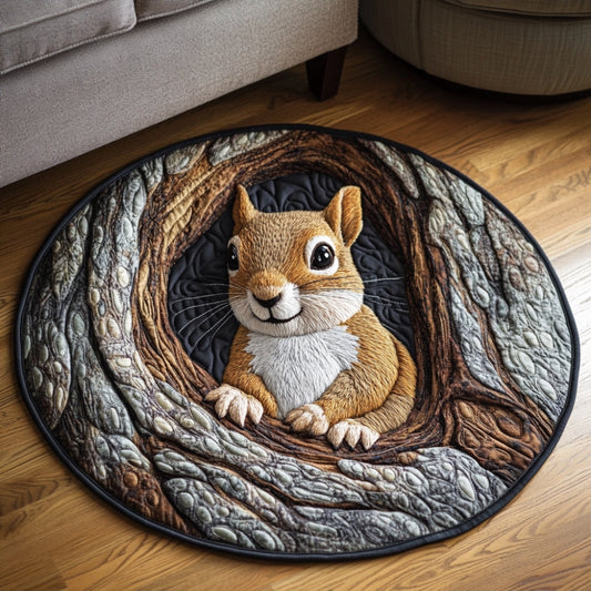 Woodland Retreat Squirrel Round Rug - H566