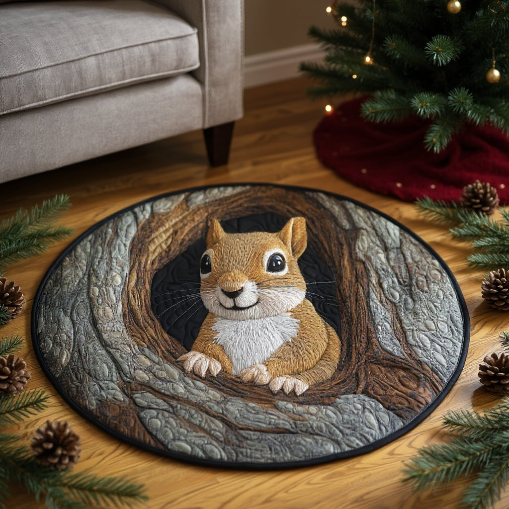 Woodland Retreat Squirrel Round Rug - H566