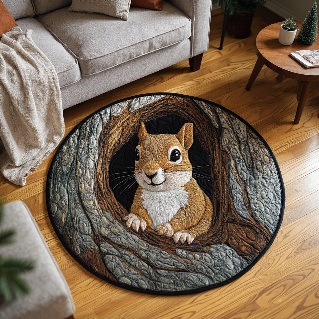 Woodland Retreat Squirrel Round Rug - H566