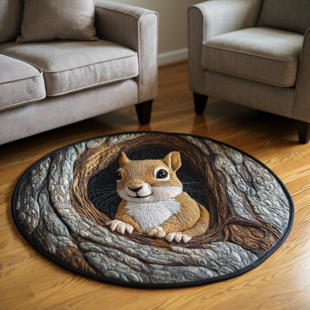 Woodland Retreat Squirrel Round Rug - H566