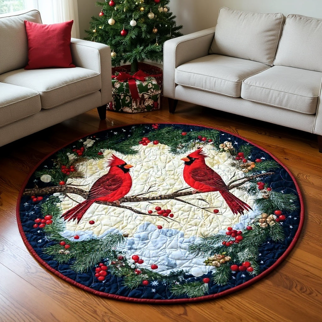 Winter Whimsyl Cardinal Round Rug - H570