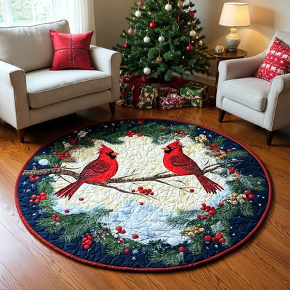 Winter Whimsyl Cardinal Round Rug - H570