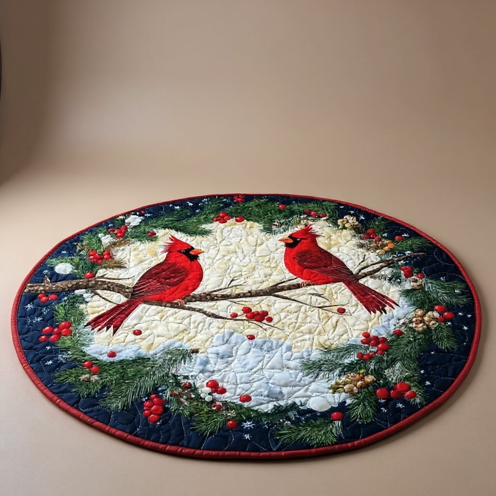 Winter Whimsyl Cardinal Round Rug - H570