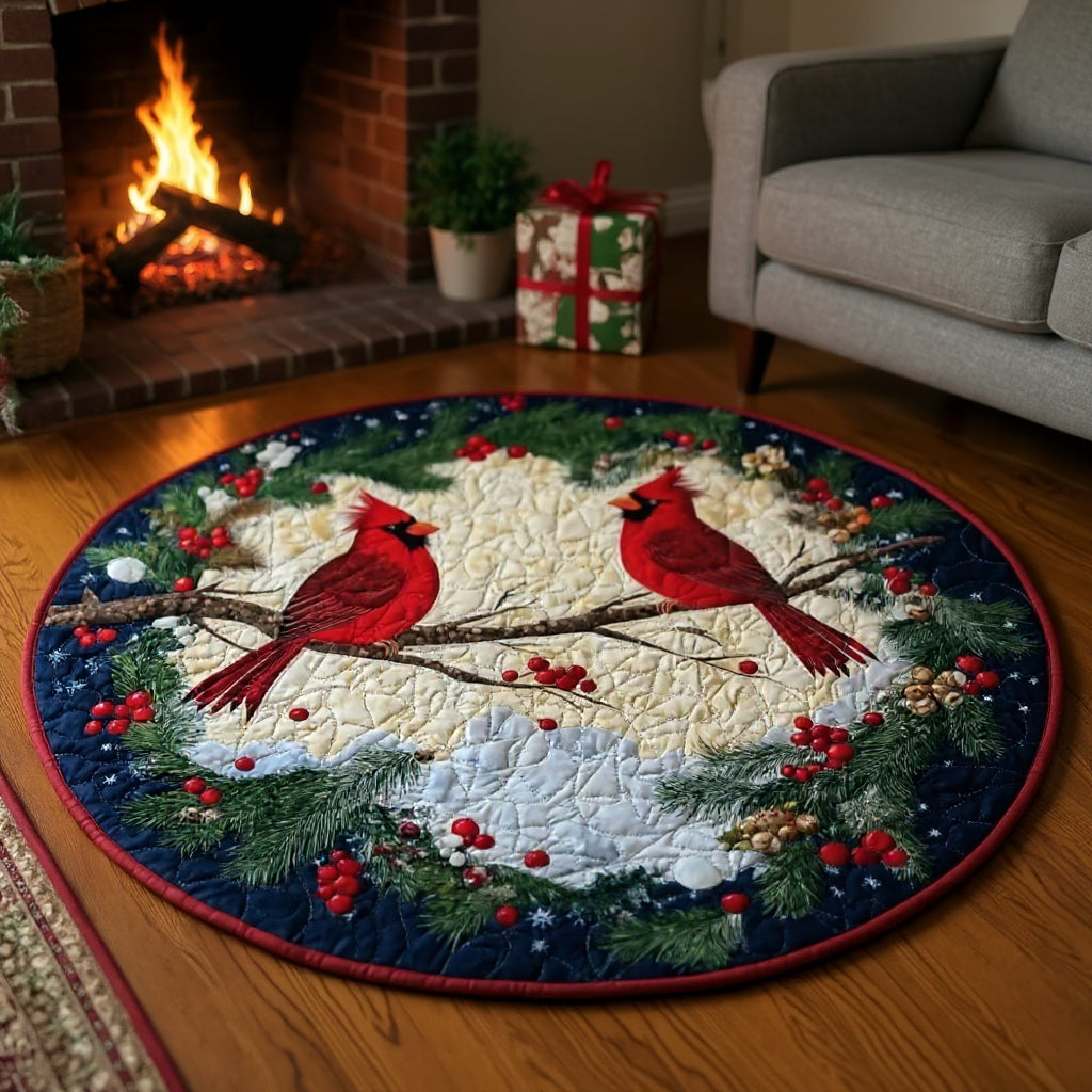 Winter Whimsyl Cardinal Round Rug - H570