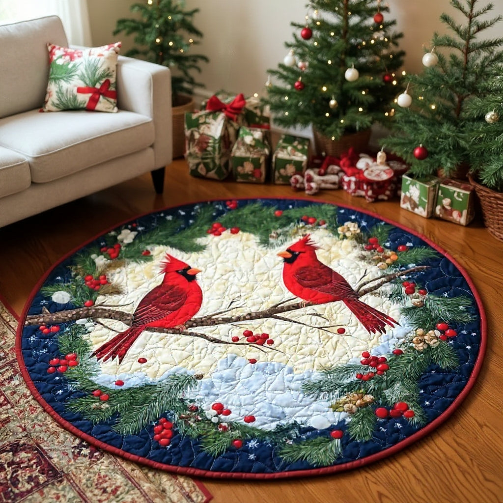 Winter Whimsyl Cardinal Round Rug - H570
