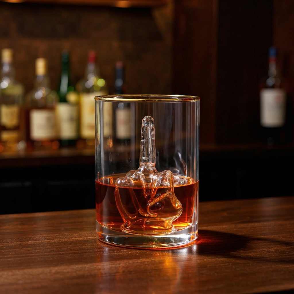 Cheers To Your Attitude - Funny Middle Finger 12.5 oz Whiskey Glass