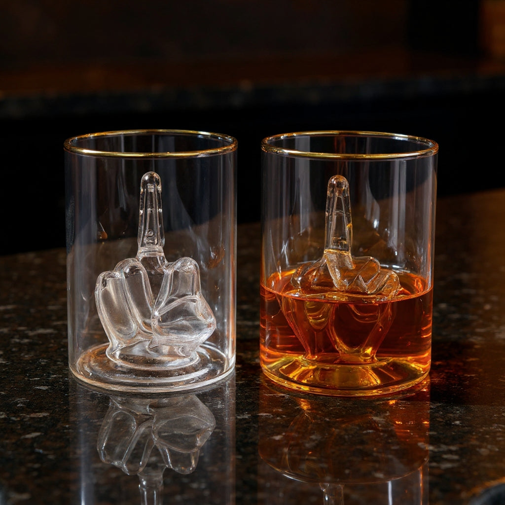 Cheers To Your Attitude - Funny Middle Finger 12.5 oz Whiskey Glass
