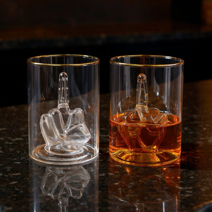 Cheers To Your Attitude - Funny Middle Finger 12.5 oz Whiskey Glass