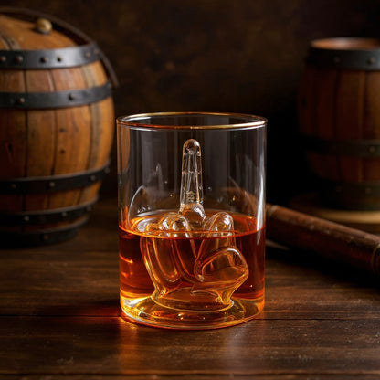 Cheers To Your Attitude - Funny Middle Finger 12.5 oz Whiskey Glass