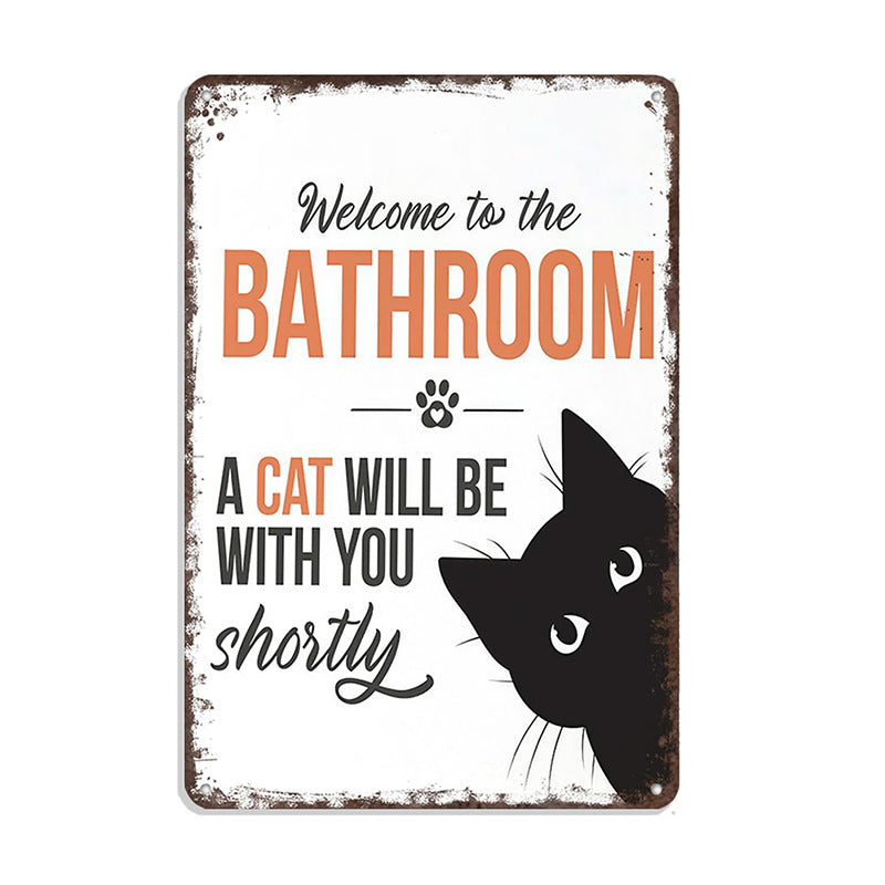 Vintage Black & White Humor Metal Sign - BW003