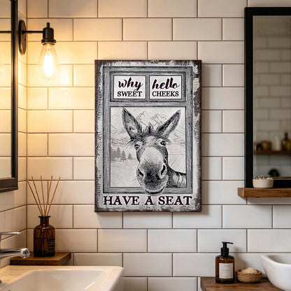 Vintage Donkey Humor Gallery Wrapped Canvas Prints - Have A Seat - VP020