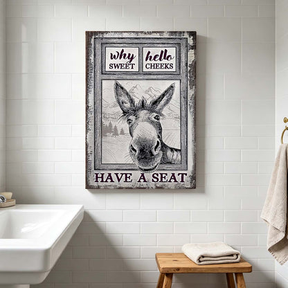 Vintage Donkey Humor Gallery Wrapped Canvas Prints - Have A Seat - VP020