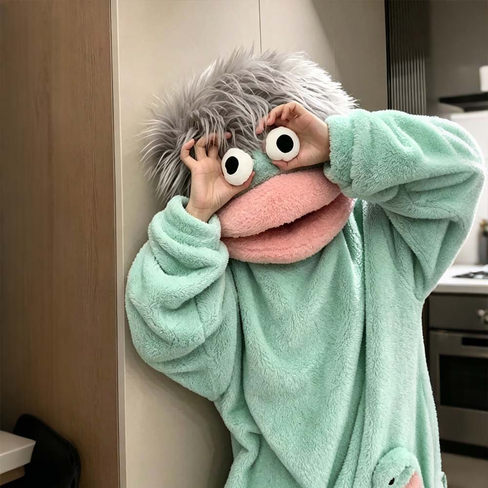 Funny Monster Hooded Fleece Robe