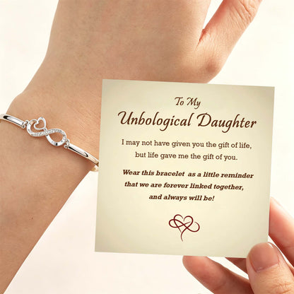To My Unbiological Daughter - I Always With You Heart Infinity Bracelet