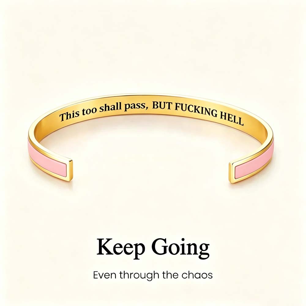 This Too Shall Pass - Hidden Message Inspirational Cuff Bracelet