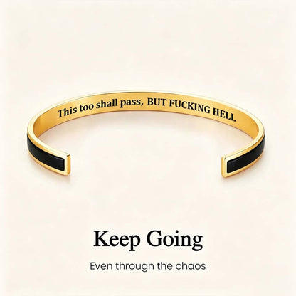 This Too Shall Pass - Hidden Message Inspirational Cuff Bracelet