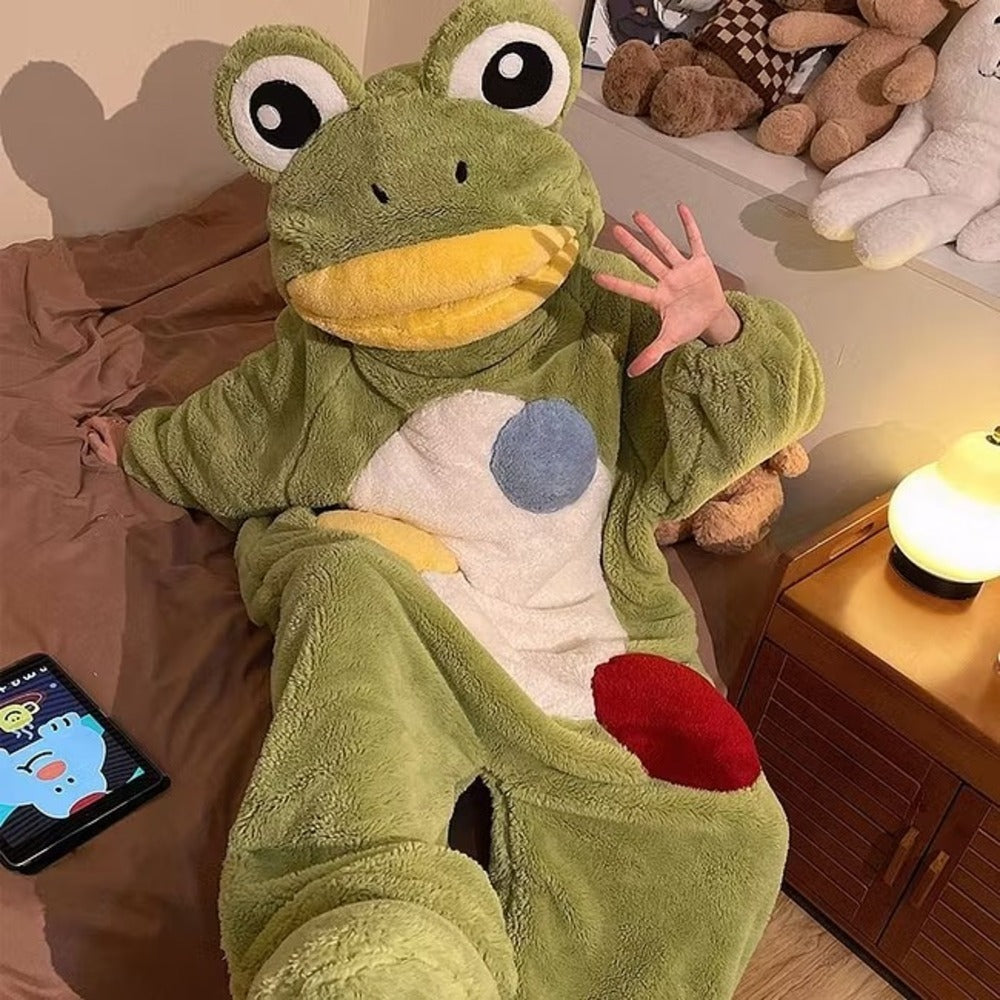 Funny Frog Plush Onesie Pajamas