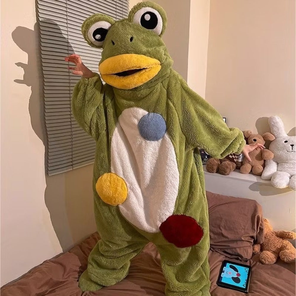Funny Frog Plush Onesie Pajamas