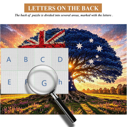 Patriotic Australian Flag Tree Jigsaw Puzzle 1000-Piece