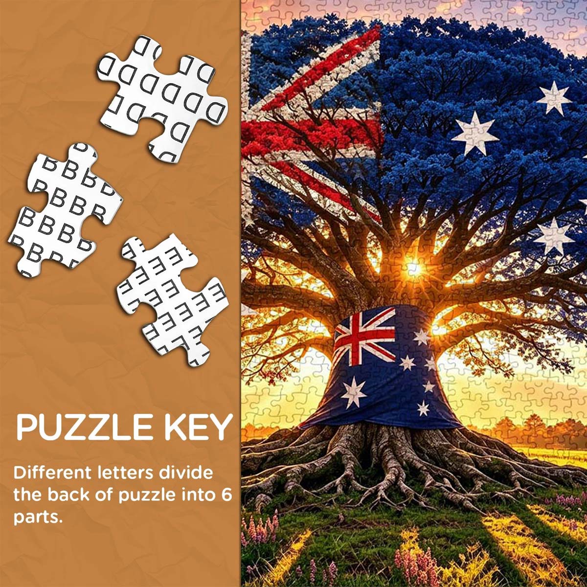 Patriotic Australian Flag Tree Jigsaw Puzzle 1000-Piece