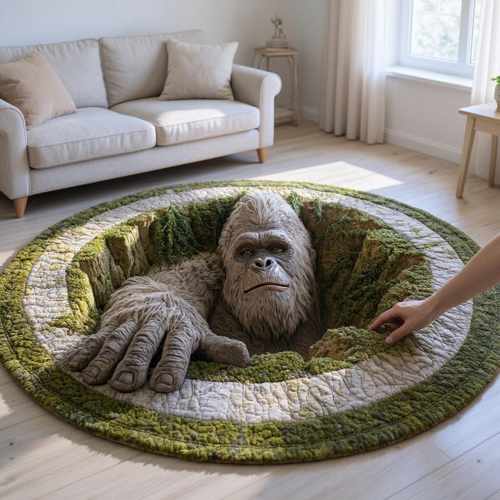 Bigfoot Underground Hole Round Rug - H708