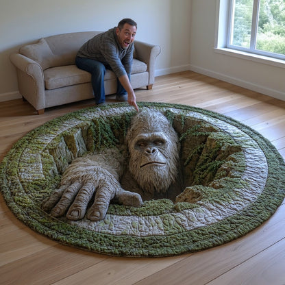 Bigfoot Underground Hole Round Rug - H708