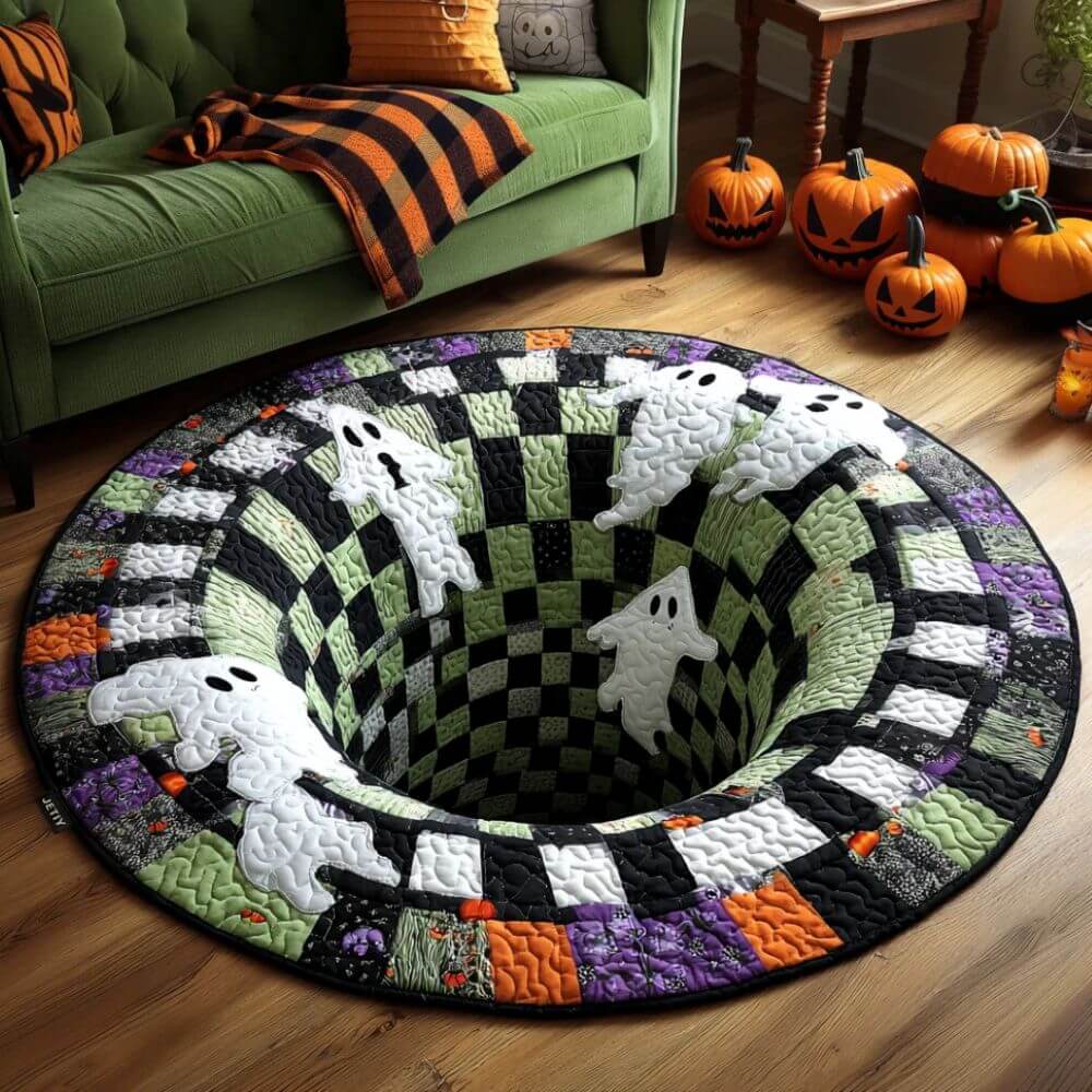 Halloween Haunted Ghost Vortex 3D Illusion Round Area Rug - H730