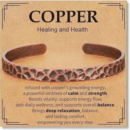 Retro Geometric Copper Bangle Bracelet For Unisex
