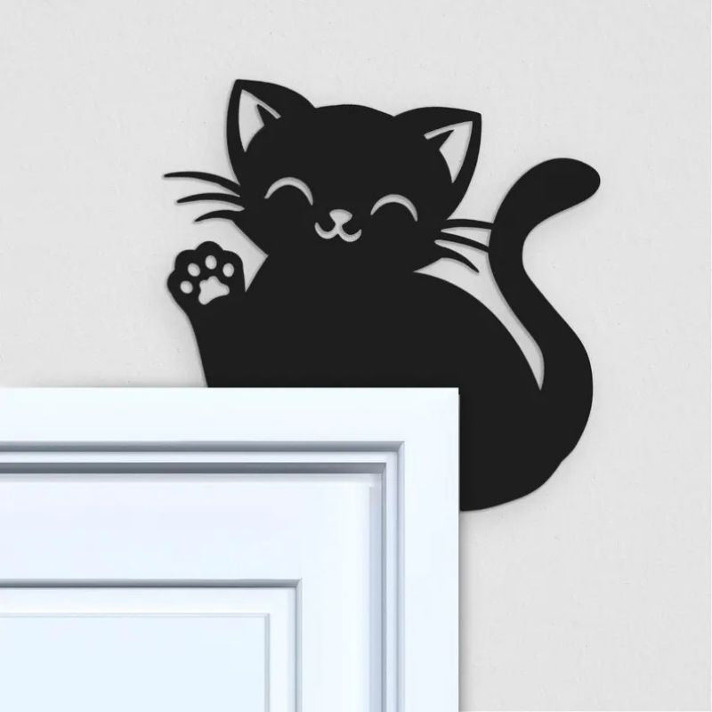 Happy Kitten Metal Door Topper DT043