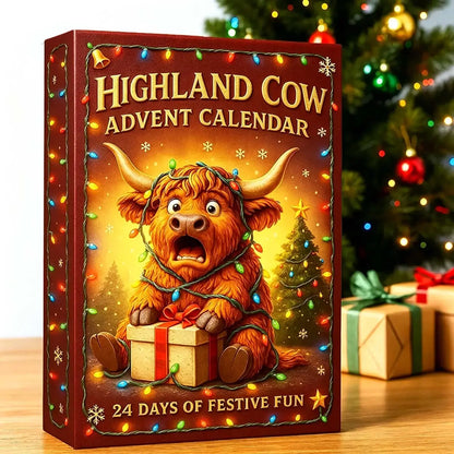 Highland Cow Advent Calendar 2026 - 3D Handmade Highland Cow Doll (24Pcs)