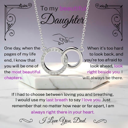 To My Beautiful Daughter - I Will Always Be There Linked Necklace