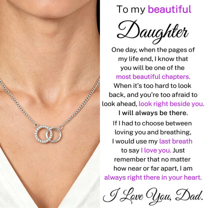 To My Beautiful Daughter - I Will Always Be There Linked Necklace