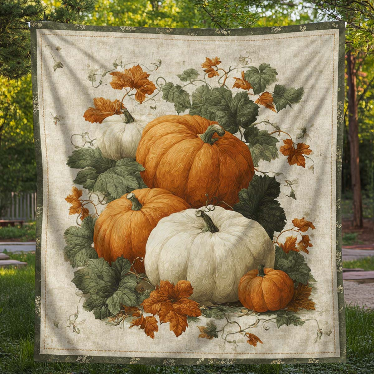 Field Pumpkin Blanket - J019 - Premium Blanket