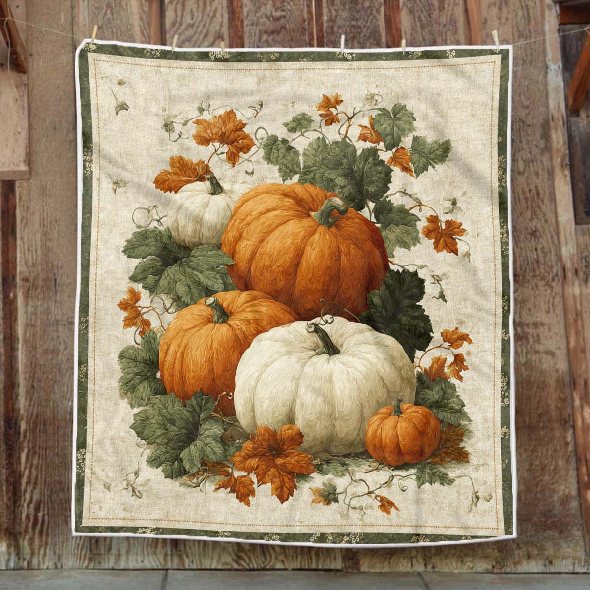 Field Pumpkin Blanket - J019 - Premium Blanket