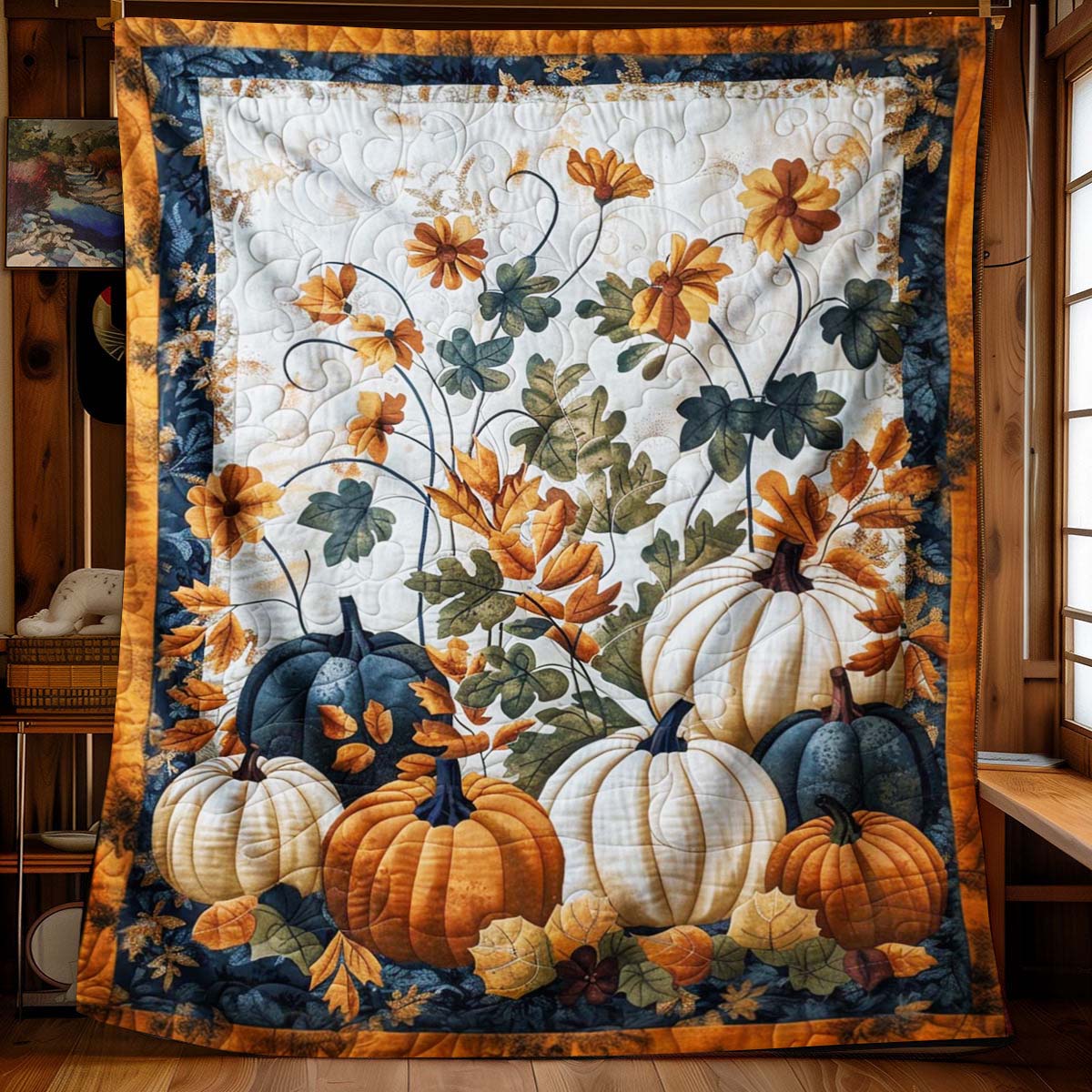 Garden Pumpkin Blanket - J020 - Premium Blanket