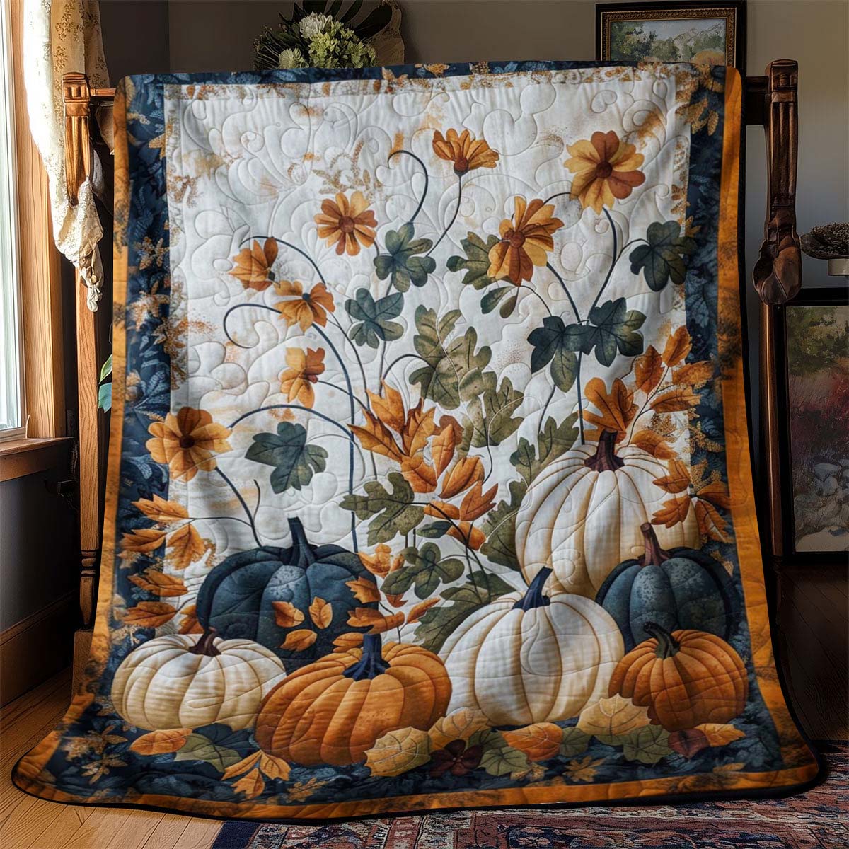 Garden Pumpkin Blanket - J020 - Premium Blanket