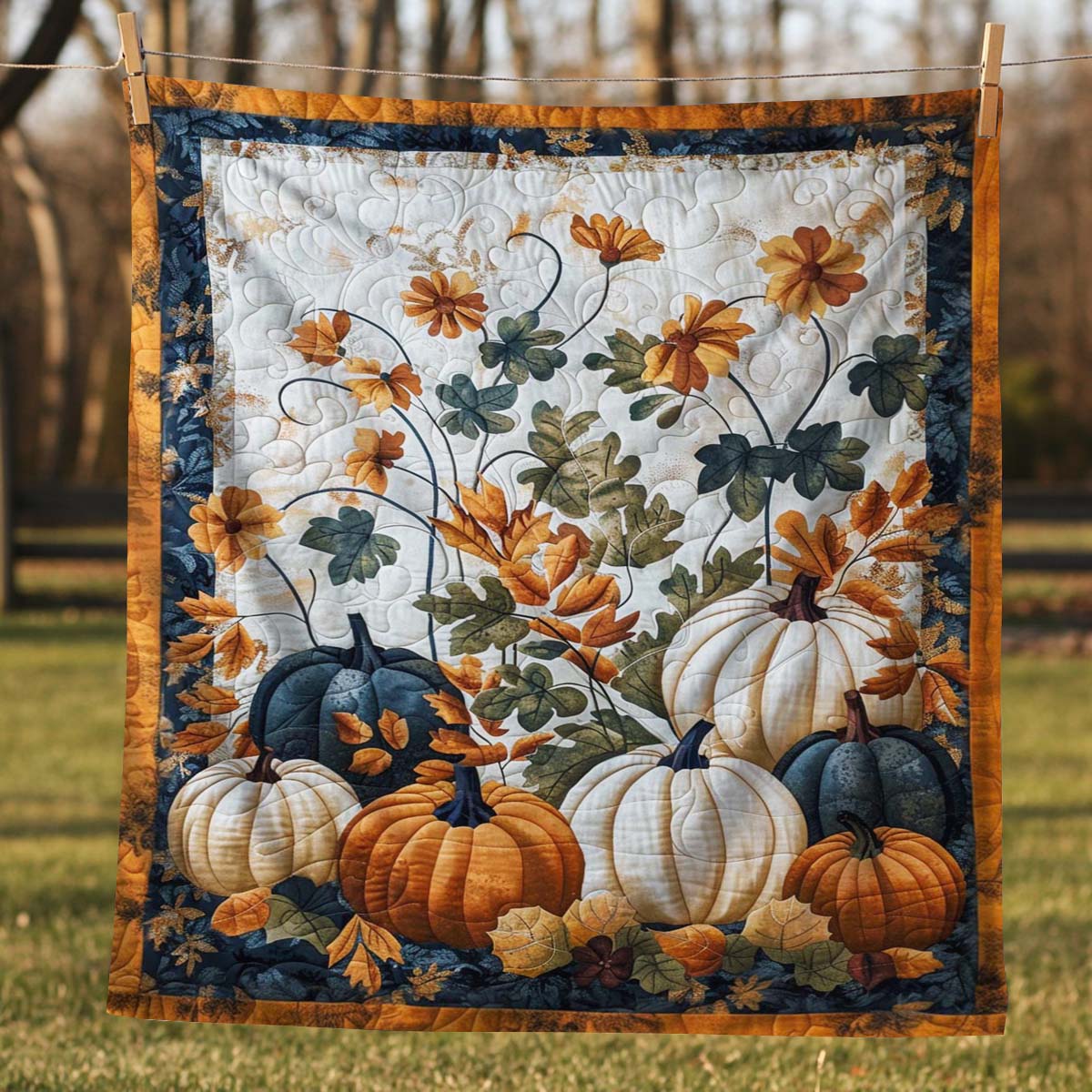 Garden Pumpkin Blanket - J020 - Premium Blanket