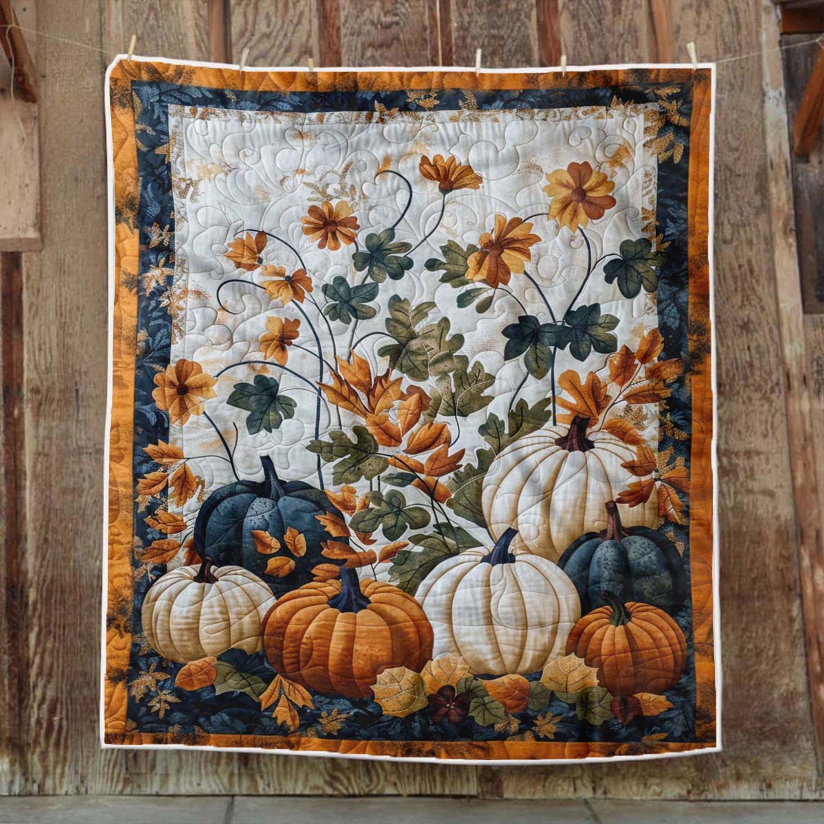 Garden Pumpkin Blanket - J020 - Premium Blanket