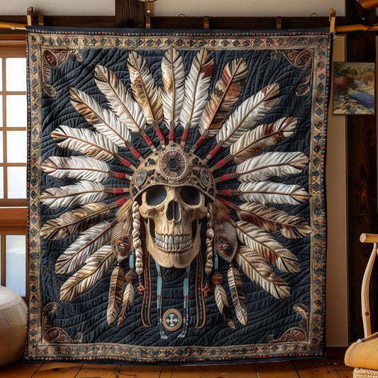 Aboriginal skull blanket - J076 - Premium Blanket